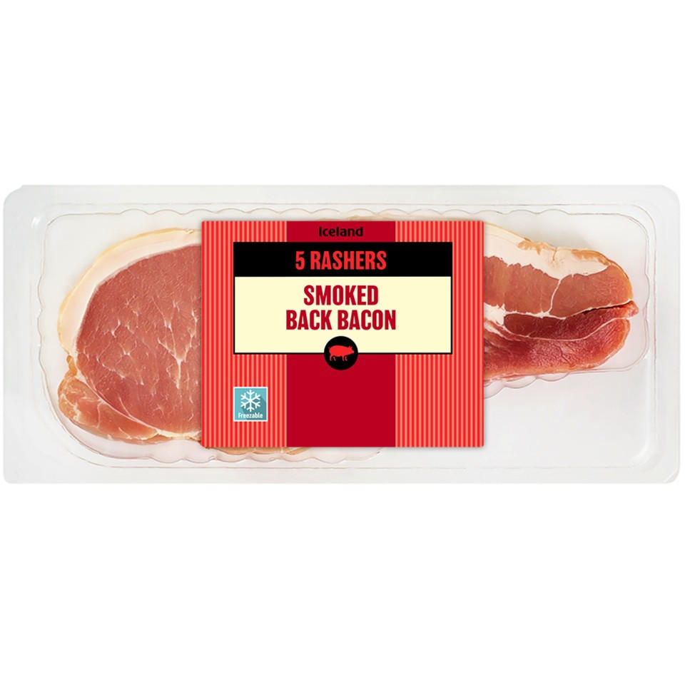 [79717] Iceland 5 Rashers Smoked Bacon 150g