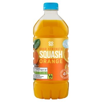 Co-op Quad Strength Squash Orange 750ml