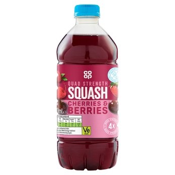 Co-op Quad Strength Cherries & Berries Squash 750ml
