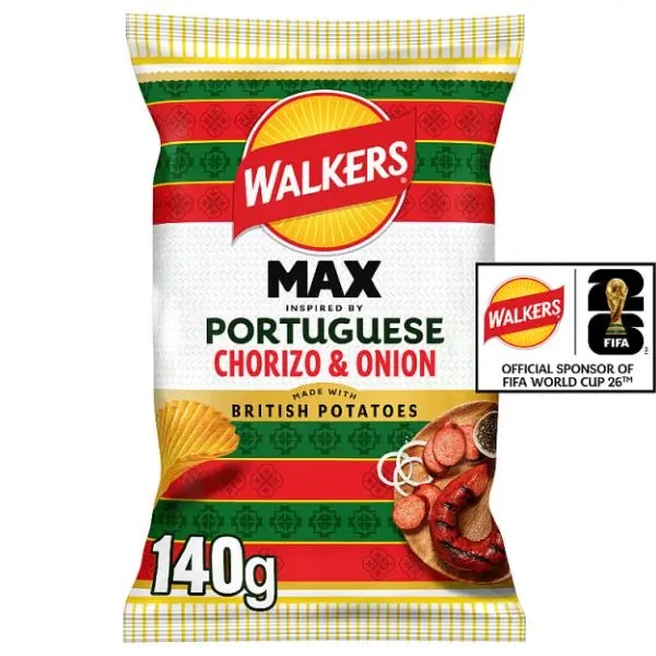 Walkers Max Portuguese Chorizo & Onion 140g