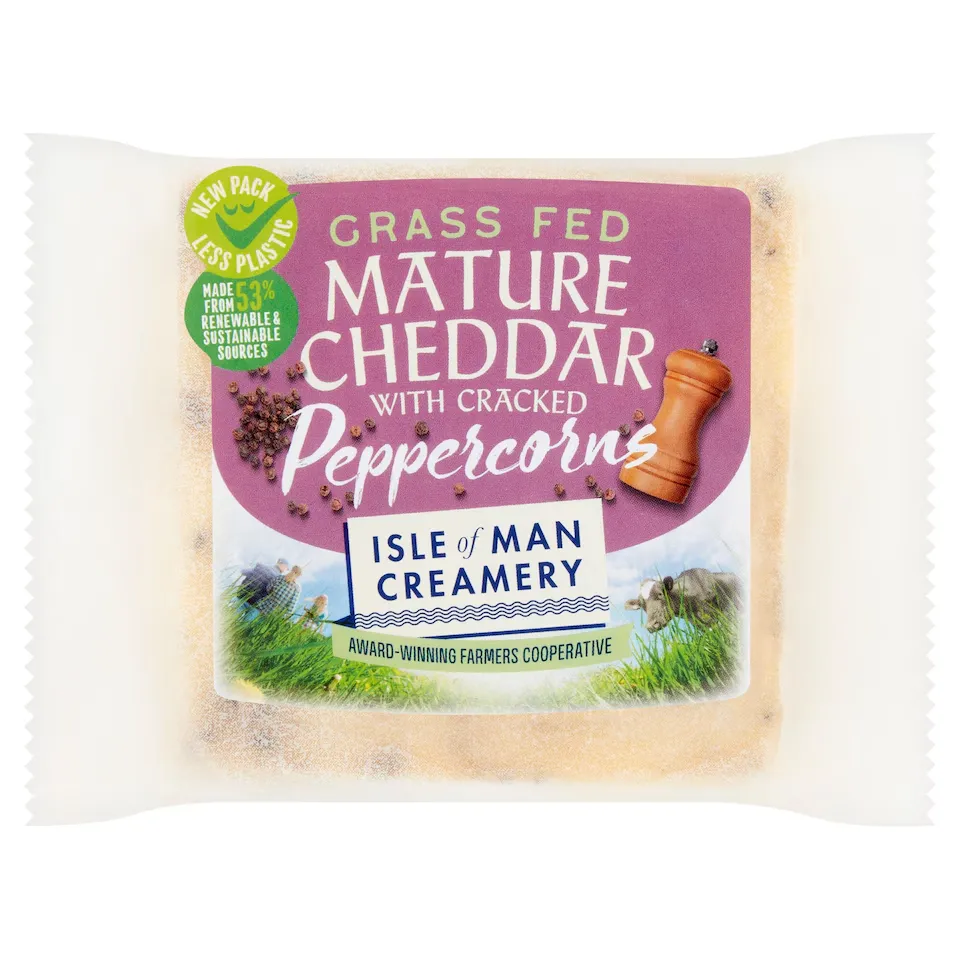 [667579] Isle of Man Cracked Black Pepper Cheddar Cheese 200g
