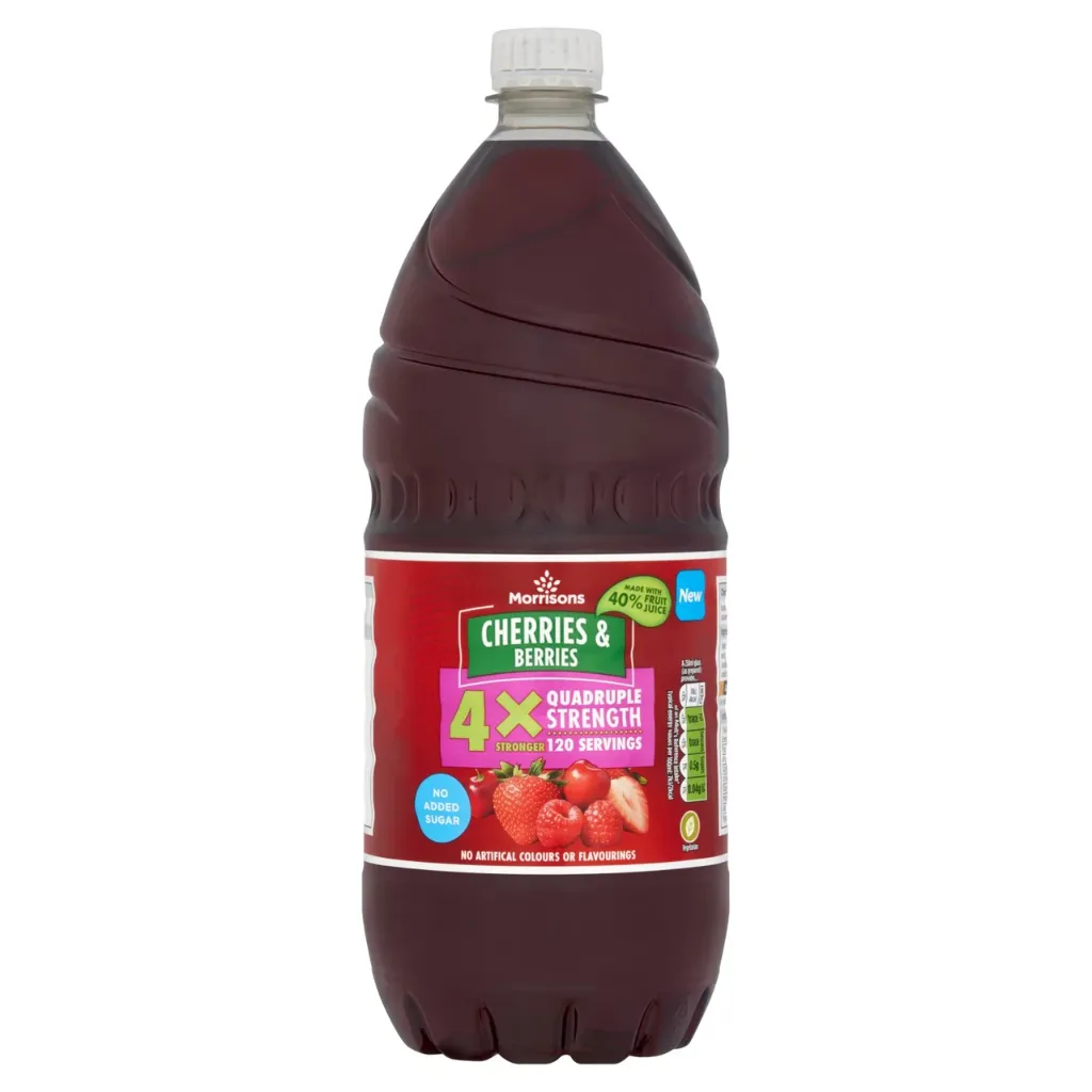 [115276074] Morrisons Cherries & Berries Quad Concentrate Squash 1.5L
