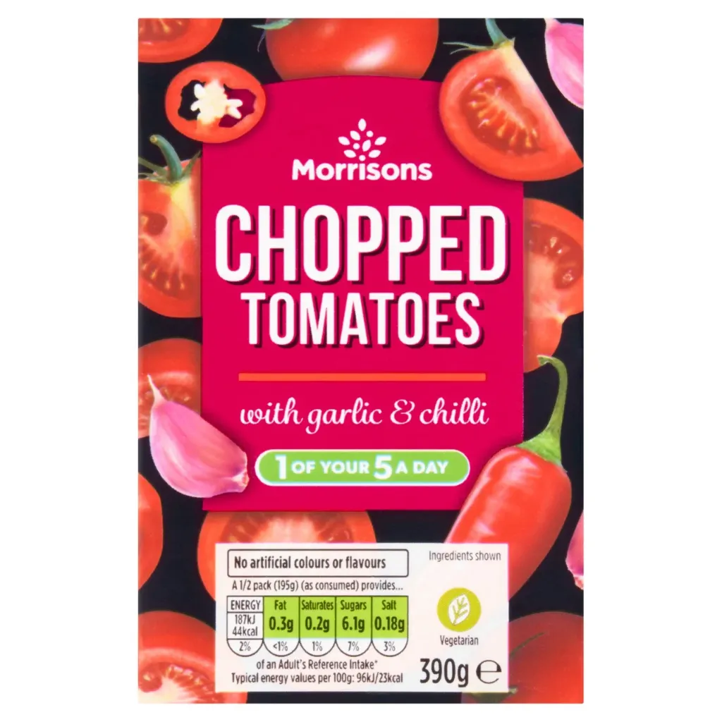 Morrisons Chopped Tomatoes With Garlic & Chilli 390g