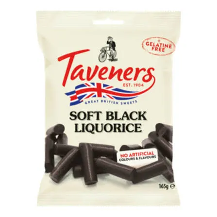 [106454] Taveners Soft Black Liquorice 165g