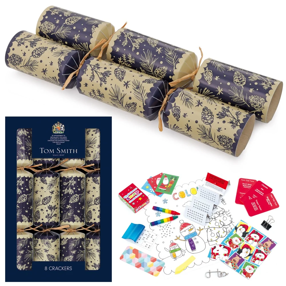 Tom Smith 12.5" Foliage Christmas Crackers x8