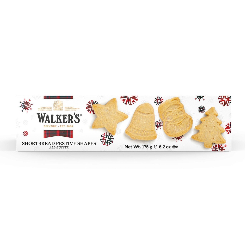 Walkers Festive Shapes Shortbread Carton 175g