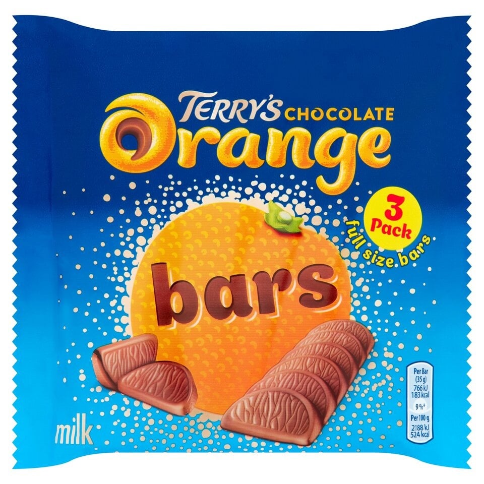 [110140] Terrys Chocolate Orange Bars 3pk 105g