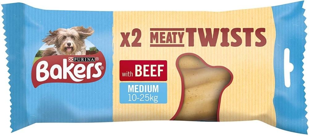 [117549] Bakers Meaty Twist Beef Large Dog 180g