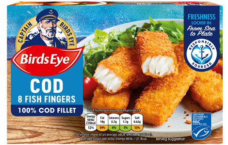 [106180] Birds Eye 8 Cod Fish Fingers 224g