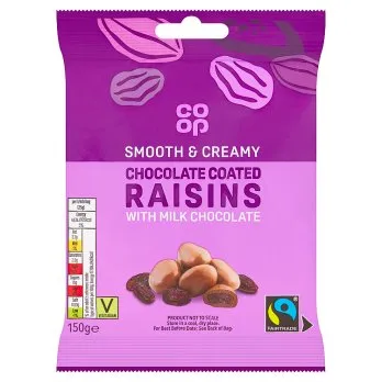 Co-op Milk Chocolate Raisins Fairtrade 150g