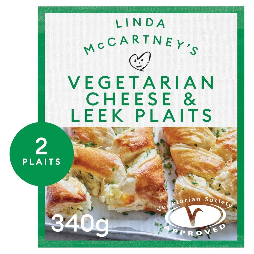 [112852654] Linda McCartney 2 Vegetarian Cheese & Leek Plaits 340g
