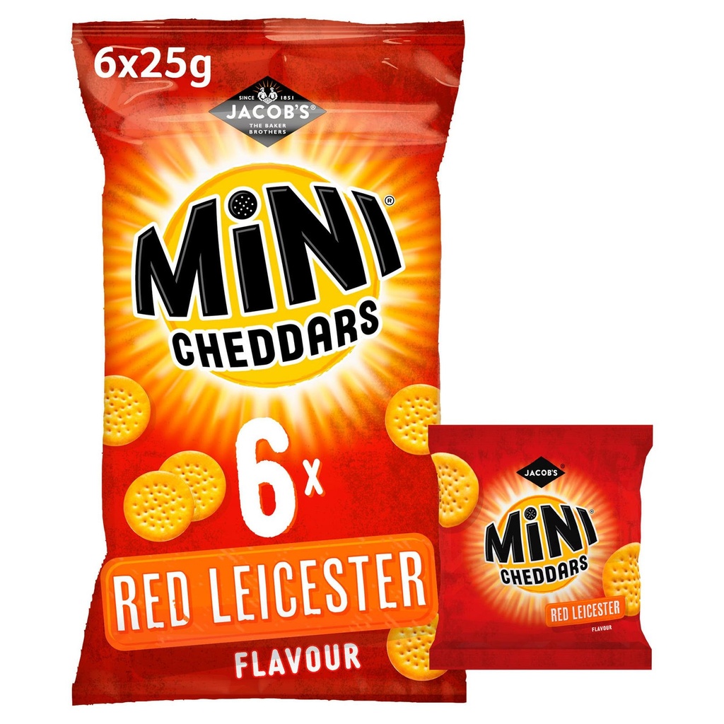 [126647] Jacobs Mini Cheddars Red Leicester 6x25g